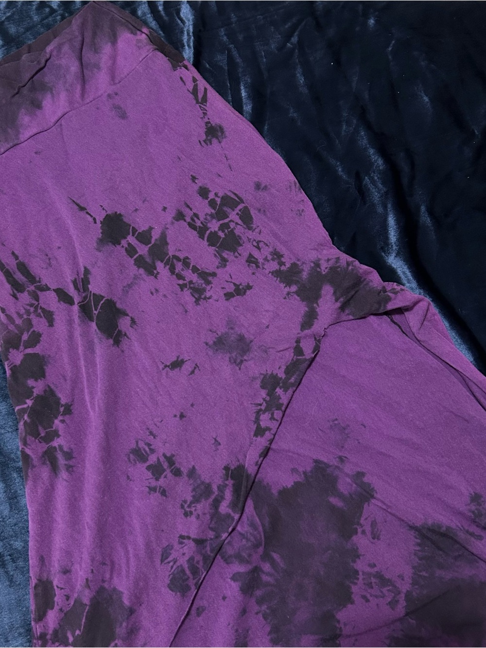 Purple Tie-Dye Skirt With Slit